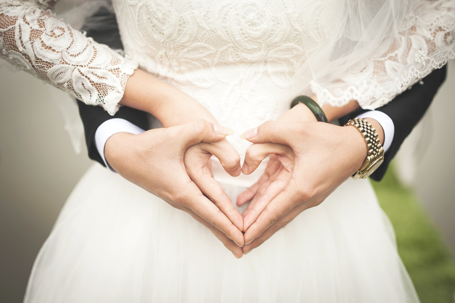 Newlywed Couple's Hands